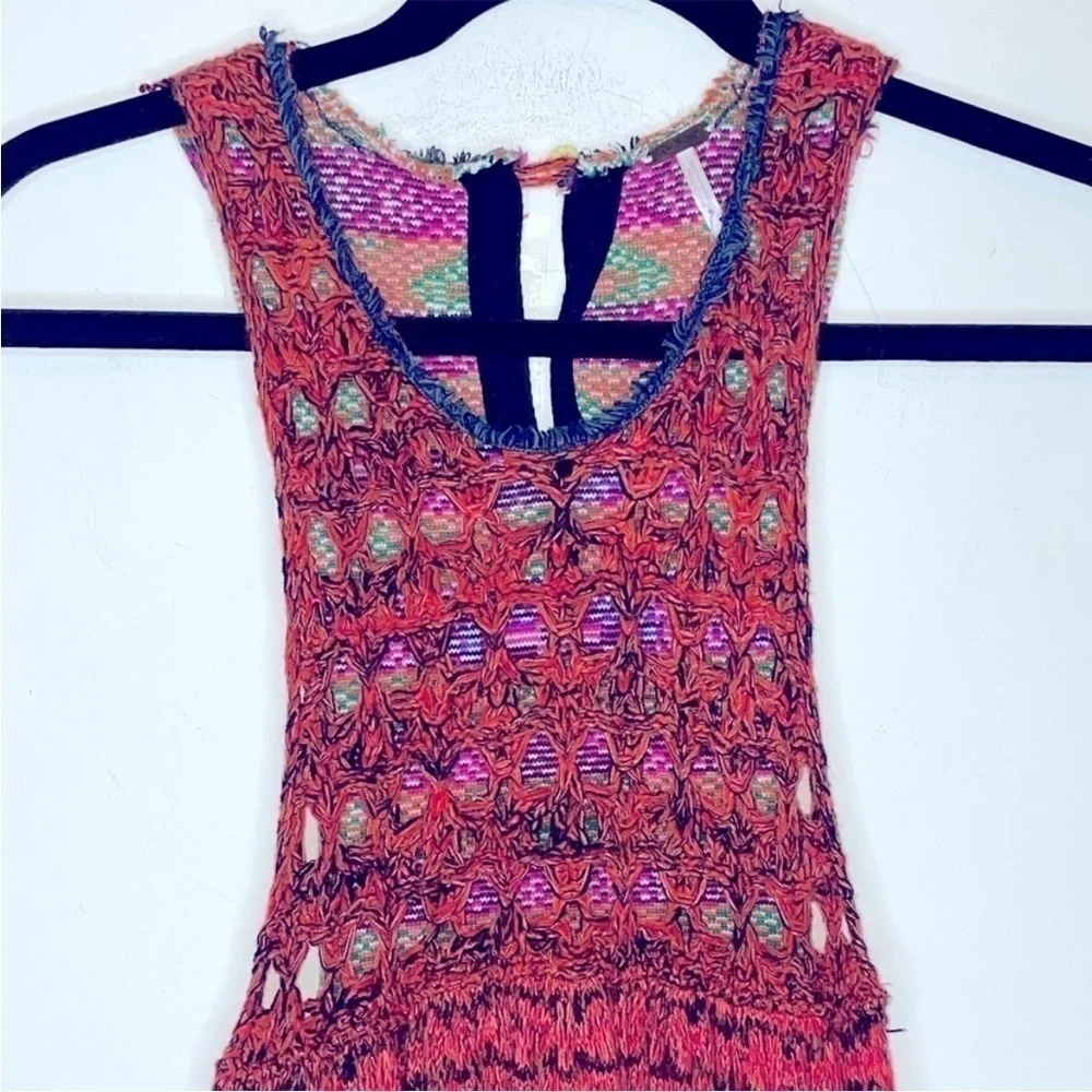 Free People Boho Rare Hearts Sweater Dress Crochet Swimsuit Coverup Top or Dress